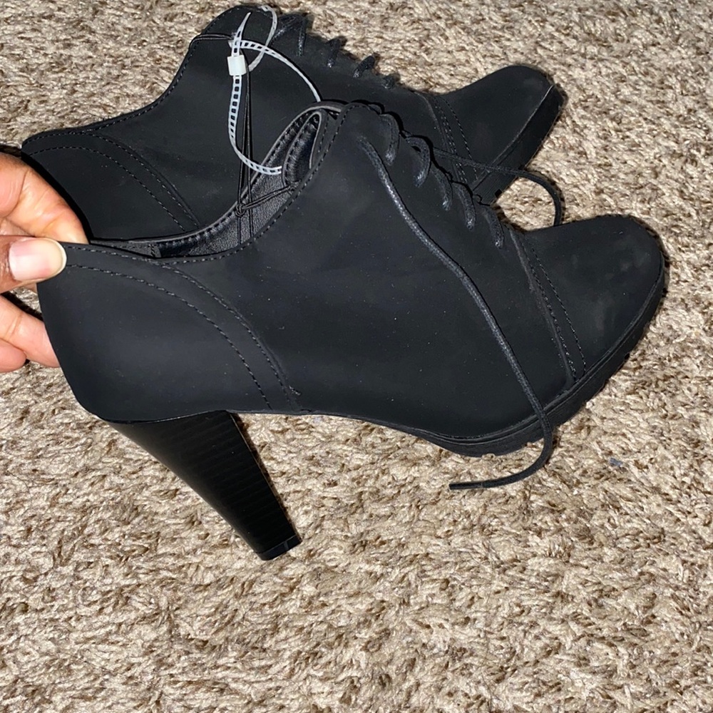 Black booties.
